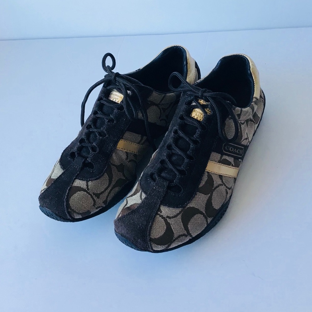 Coach woman’s Sneakers Brown Gold Size 6M - Picture 3 of 8